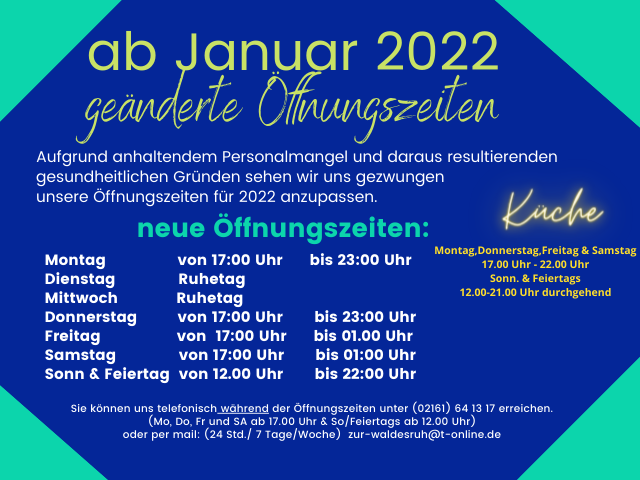 zur-waldesruh-korschenbroich-neue oeffnungszeiten ab januar 2022