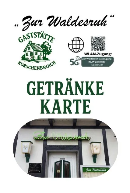 Getränkekarte Gaststätte Oedninger